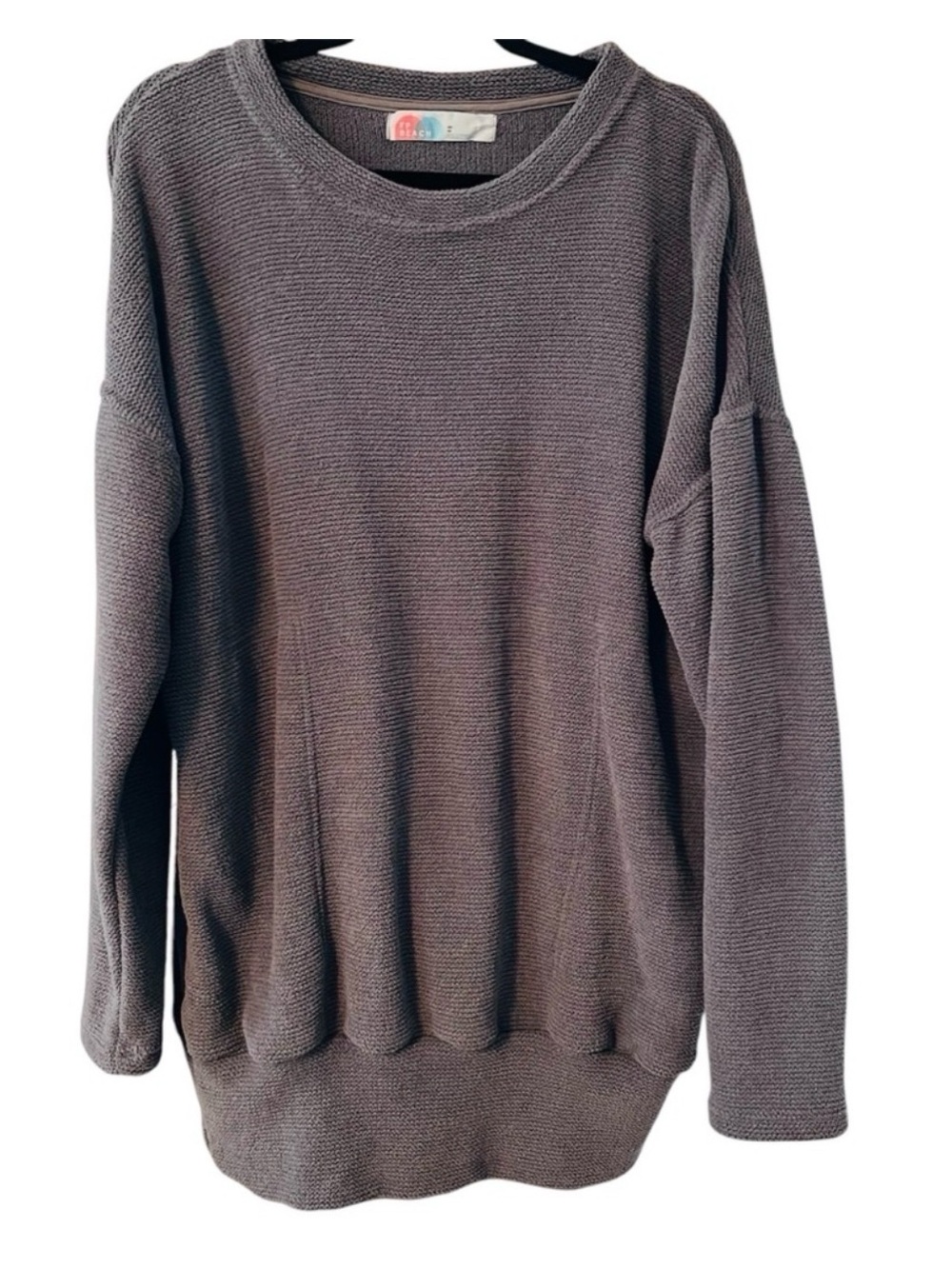Free People Beach Gray Chenille Oversized Tunic Top Soft XS